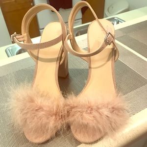 Nude Furry Pumps